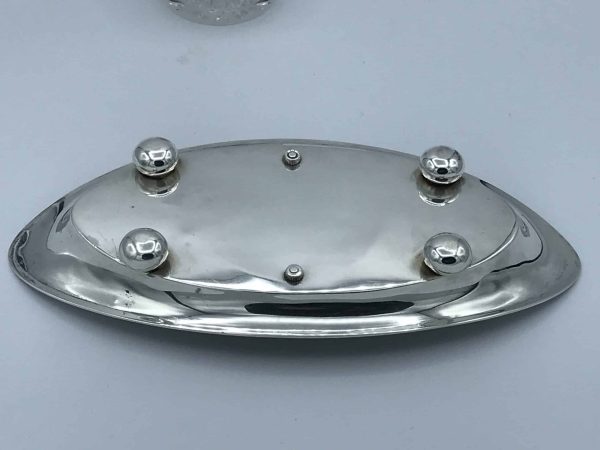 Antique 1895 Sterling Silver & Cut Glass Inkwell by John Grinsell & Sons – Elegant Desk Accessory - Image 5