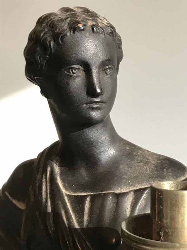Rare 19th Century Ebonised Black Plaster Figure Humphrey Hopper