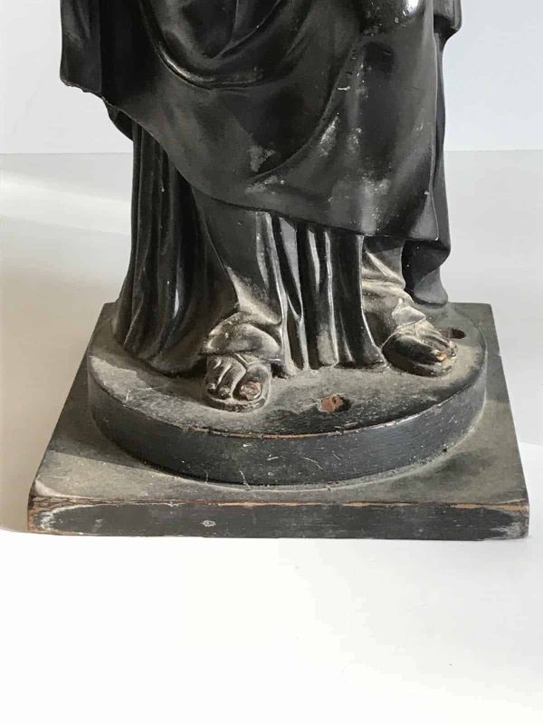 Rare 19th Century Ebonised Black Plaster Figure Humphrey Hopper - Image 10