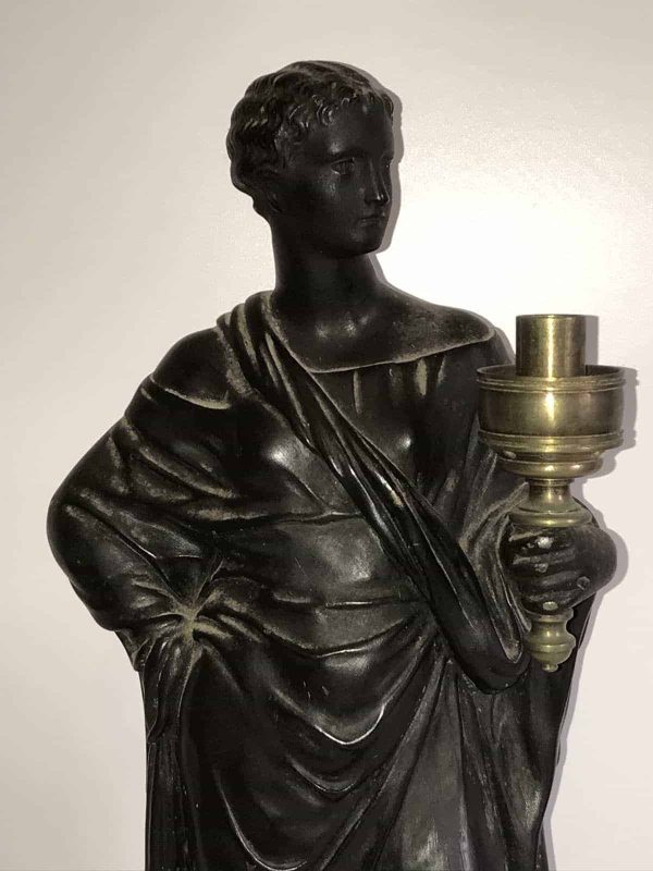Rare 19th Century Ebonised Black Plaster Figure Humphrey Hopper - Image 3