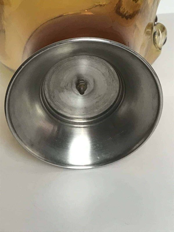 Large Mid-Century Amber Cased Splash Vase – Chrome Base Art Glass – 16" - Image 5