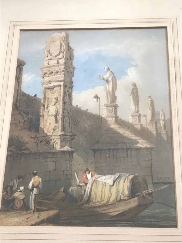Rare Original Watercolour Charles Bridge, Samuel Prout 1784 - 1852