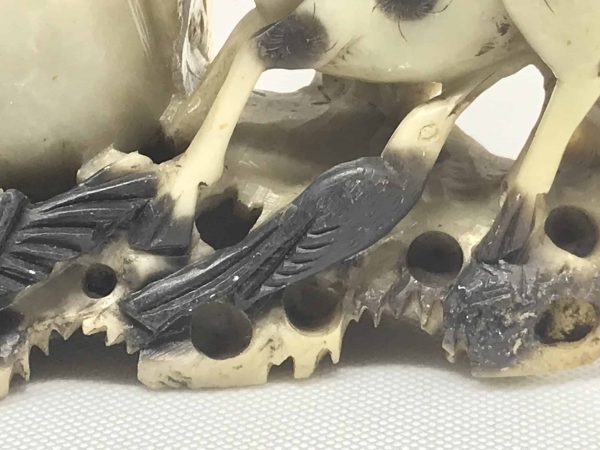 Chinese Soapstone Sculpture – Monkeys, Deer, Bats & Birds, 9.5" - Image 11