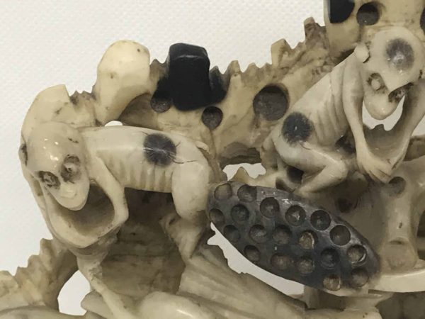 Chinese Soapstone Sculpture – Monkeys, Deer, Bats & Birds, 9.5" - Image 7