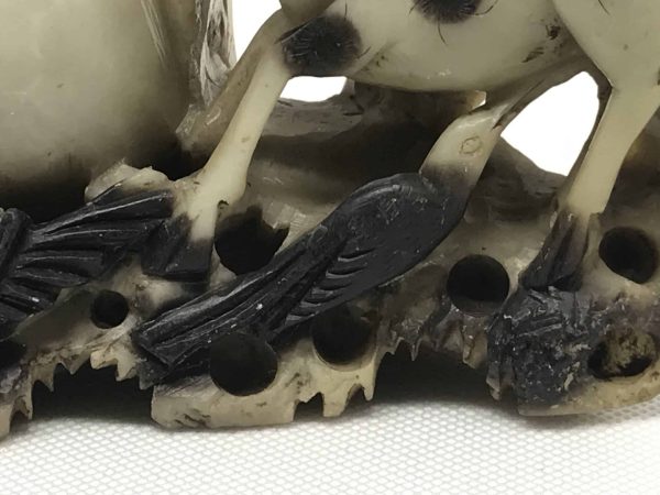 Chinese Soapstone Sculpture – Monkeys, Deer, Bats & Birds, 9.5" - Image 10