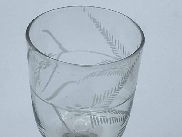 Mid 19th Century Victorian Engraved Bucket Rummer Drinking Glass - Image 7