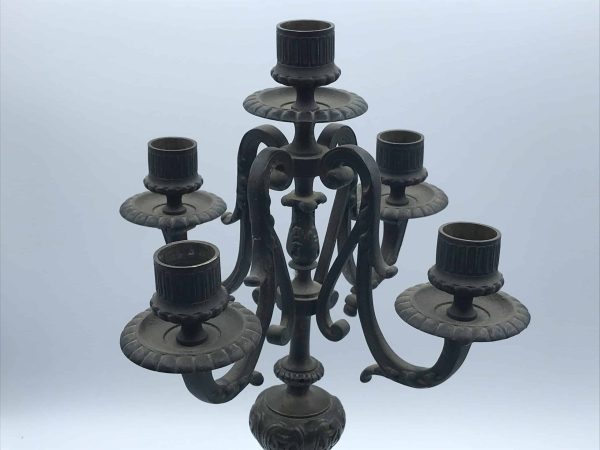 Pair of 19th Century Antique Bronze Candelabra – Ornate Gothic Revival Candlesticks - Image 8