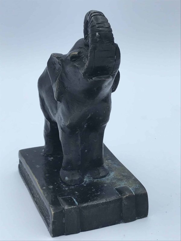 Pair Bronze Elephant Bookends – Standing on Books, c.20th Century - Image 5