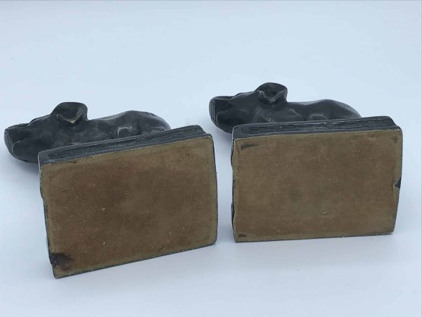 Pair Bronze Elephant Bookends – Standing on Books, c.20th Century - Image 8