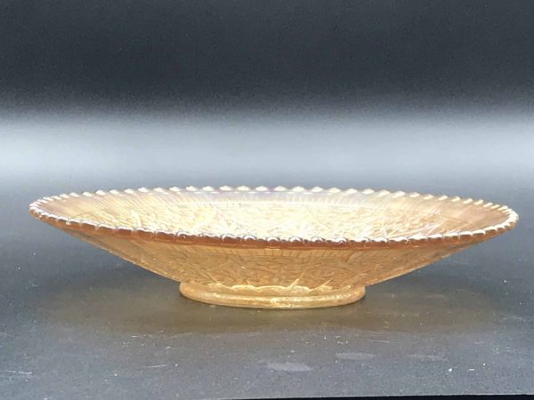 Northwood Carnival Glass Plate – Hearts & Flowers Pattern – Rare 9" - Image 4