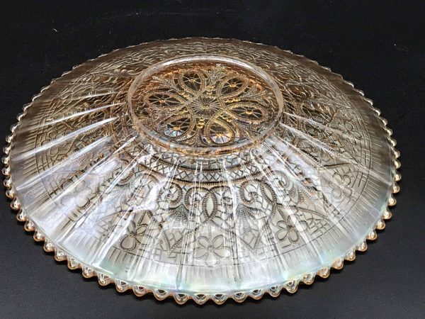Northwood Carnival Glass Plate – Hearts & Flowers Pattern – Rare 9" - Image 7