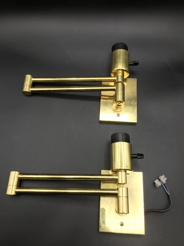 Pair of Brass Hansons of New York Swivel Wall Lights – Mid-Century Modern