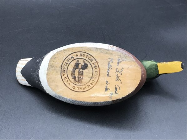 Hand-Carved Mallard Decoy – Peter Hutch, USA 1989 Signed - Image 8