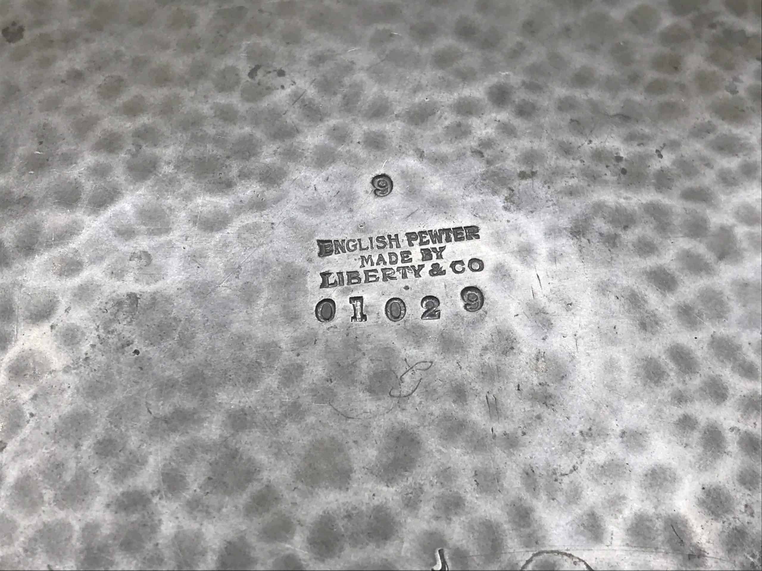 Antique Liberty Pewter Bowl by Oliver Baker Arts and Crafts 1902 - Image 8