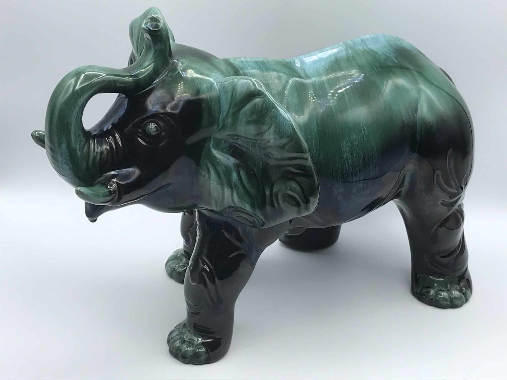Blue Mountain Pottery: Large Blue Mountain Pottery Elephant — Antiques Arena