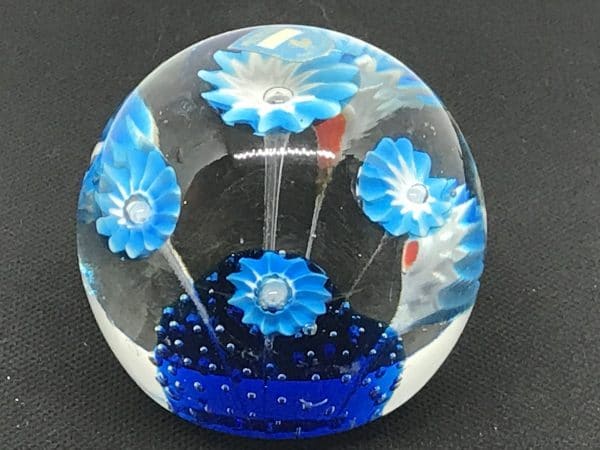 Vintage Italian Murano Glass Floral Paperweight