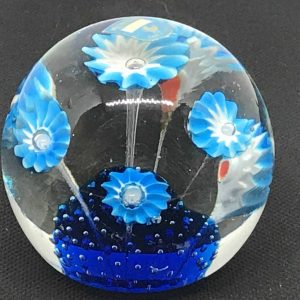 Vintage Italian Murano Glass Floral Paperweight