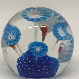 Vintage Italian Murano Glass Floral Paperweight