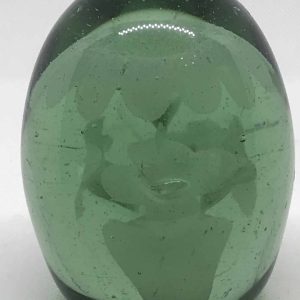 Antique Victorian Glass Dump Paperweight – Floral, c.19th Century
