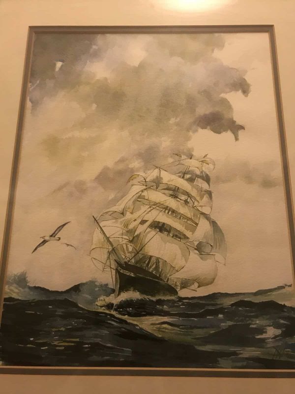 Paul Williams Watercolor Painting – Cutty Sark – Framed & Certified – 21x17” - Image 3