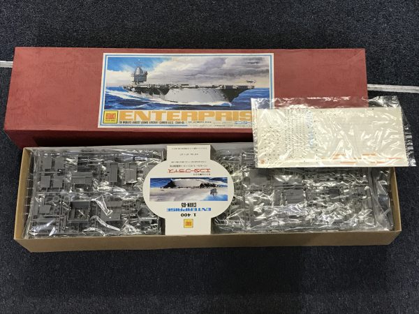 Rare OTAKI 1/400 CVN-65 USS Enterprise Aircraft Carrier Model Kit – Motorized – Sealed Red Box