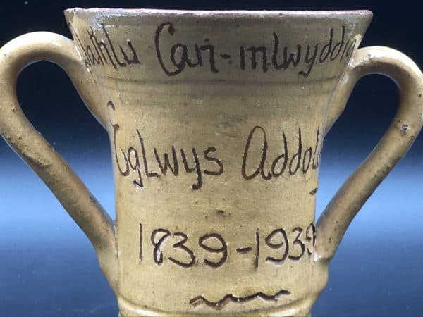 1839 - 1939 Welsh Ewenny Clay Pits Pottery Two Handle Vase - Image 10