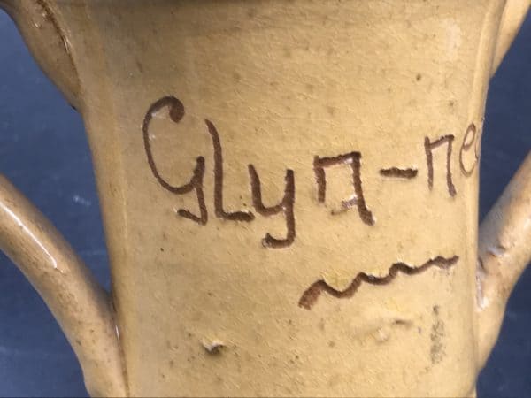 1839 - 1939 Welsh Ewenny Clay Pits Pottery Two Handle Vase - Image 8