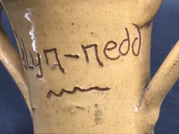 1839 - 1939 Welsh Ewenny Clay Pits Pottery Two Handle Vase - Image 4