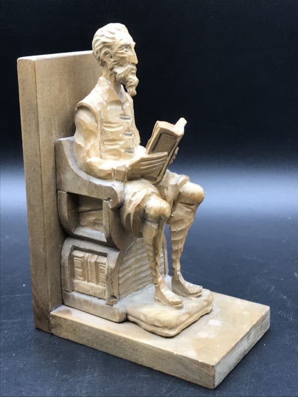 Piar Carved Wood Book Ends Don Quixote and Sancho Panza - Image 4