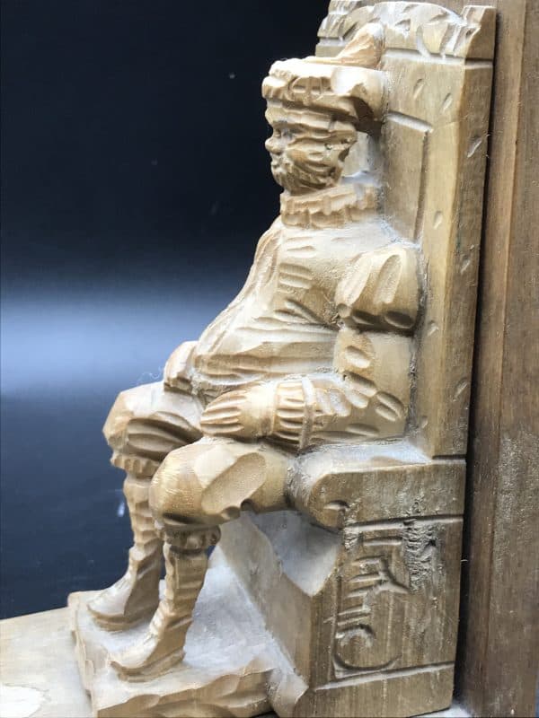 Piar Carved Wood Book Ends Don Quixote and Sancho Panza - Image 7