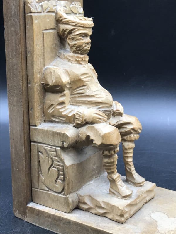 Piar Carved Wood Book Ends Don Quixote and Sancho Panza - Image 8