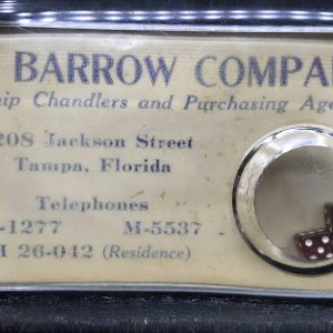 Antique Glass Paperweight – P. Barrow Company Tampa FL – Dice & Mirror
