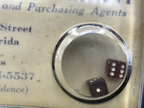 Antique Glass Paperweight – P. Barrow Company Tampa FL – Dice & Mirror - Image 3