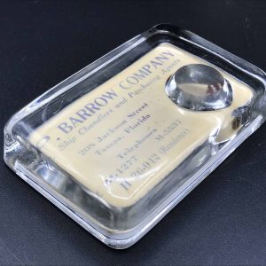 Antique Glass Paperweight – P. Barrow Company Tampa FL – Dice & Mirror