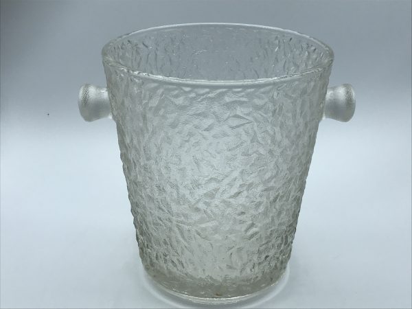 Mid-Century Scandinavian Textured Glass Ice Bucket – Ice Glass Style - Image 3