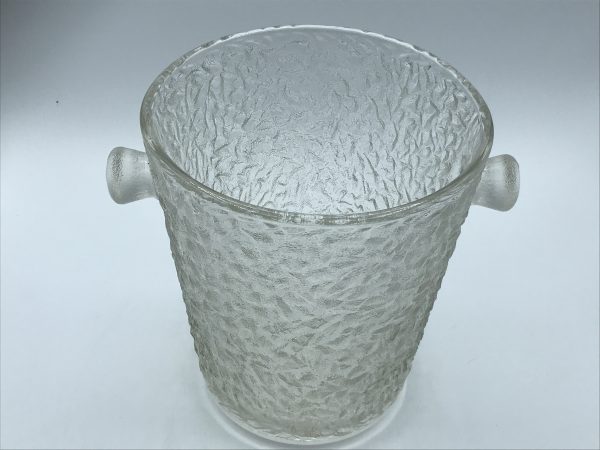 Mid-Century Scandinavian Textured Glass Ice Bucket – Ice Glass Style - Image 4