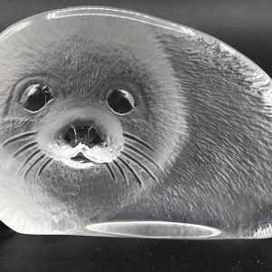 Swedish Matts Jonasson Glass Paperweight Signed Seal