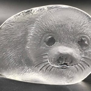 Swedish Matts Jonasson Glass Paperweight Signed Seal