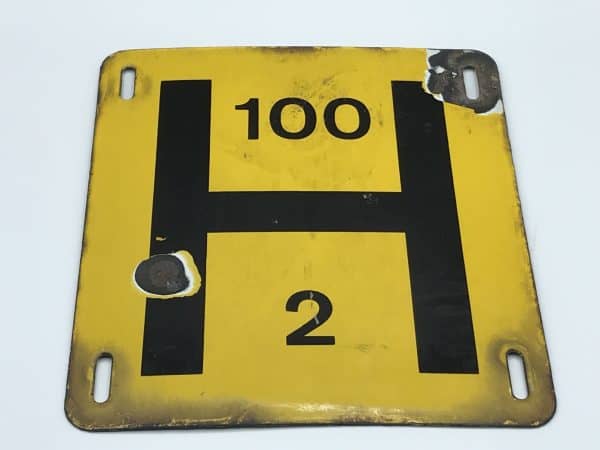 Enamel Fire Hydrant H Sign From The Britain's Factory