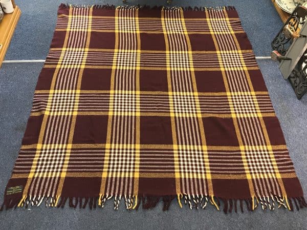 Isle of Man Manx Wool Travelling Rug – Vintage Plaid Blanket – 100% Wool