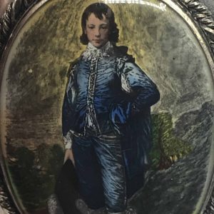 Rare Sterling Silver Hand-Painted Brooch – Gainsborough’s Blue Boy – Vintage Collectible