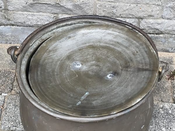Rare 19th Century Victorian Copper Cauldron with Iron Handle & Lid – Large Antique - Image 7