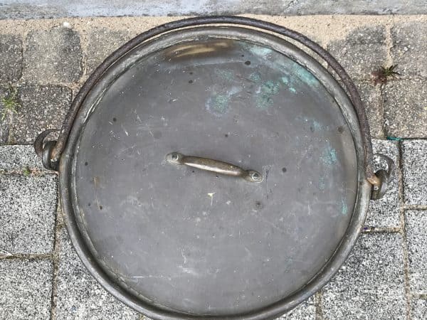 Rare 19th Century Victorian Copper Cauldron with Iron Handle & Lid – Large Antique - Image 8
