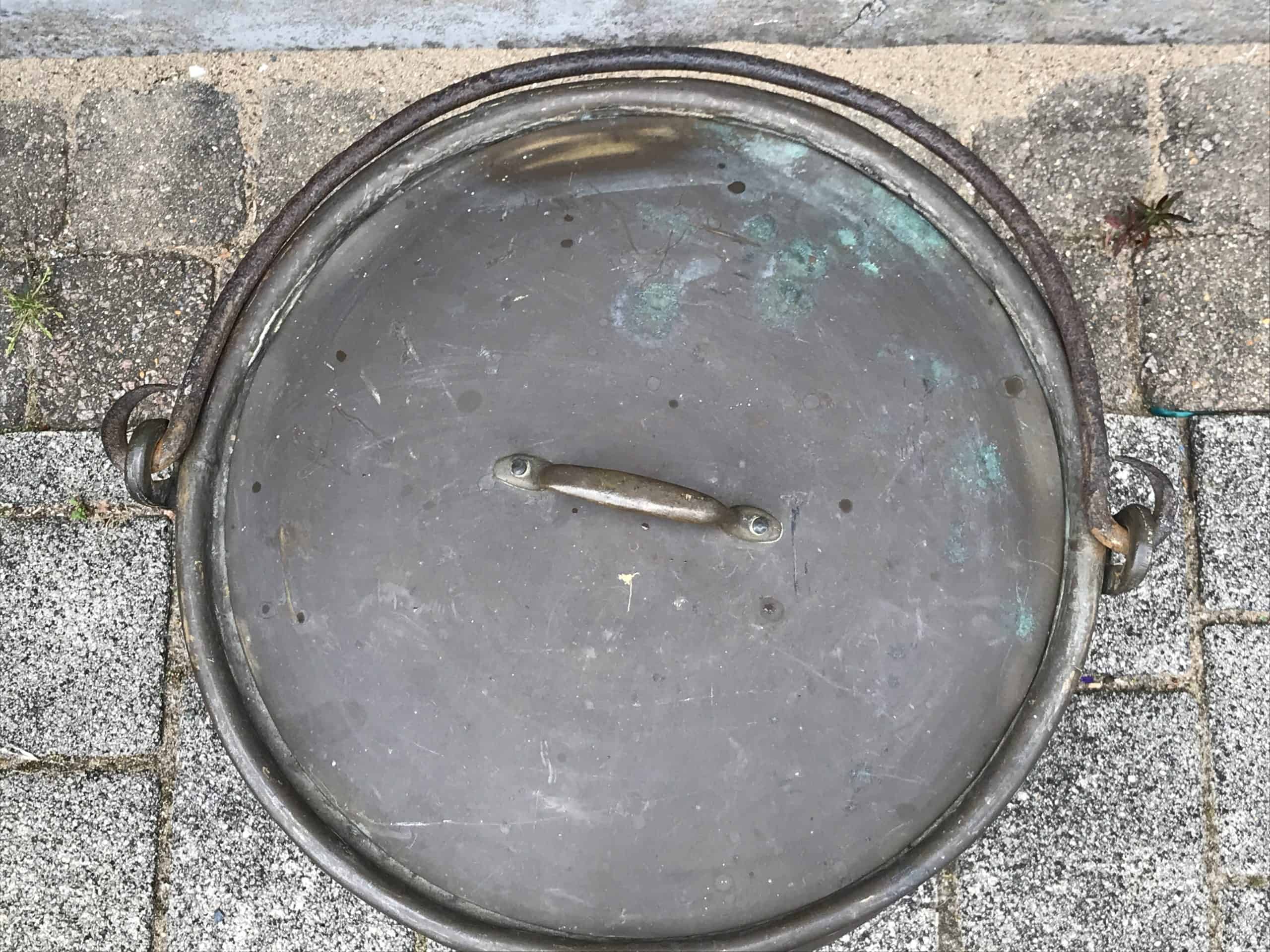 Rare 19th Century Victorian Copper Cauldron with Iron Handle & Lid – Large Antique - Image 8
