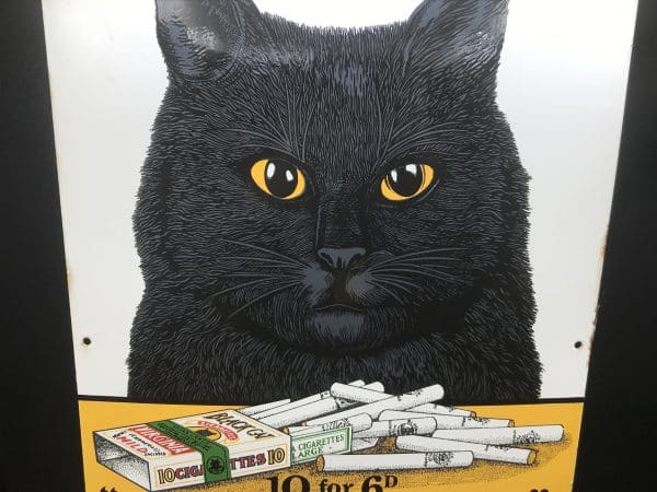 Vintage Dodo Designs Enamel Sign – Black Cat Virginia Cigarettes - Image 3