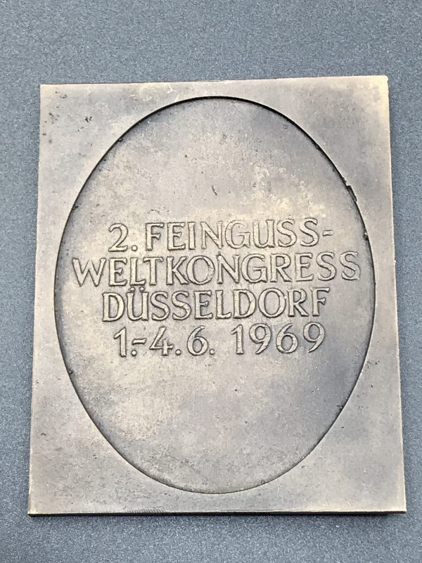 Solid Bronze Plaque World Congress Dusseldorf 1969 - Image 5