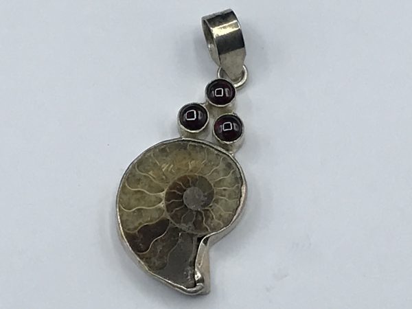 Sterling Silver Pendant 66 Million Year Old Ammonite Fossil
