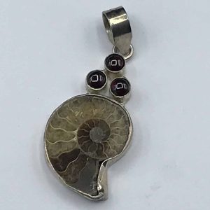 Sterling Silver Pendant 66 Million Year Old Ammonite Fossil