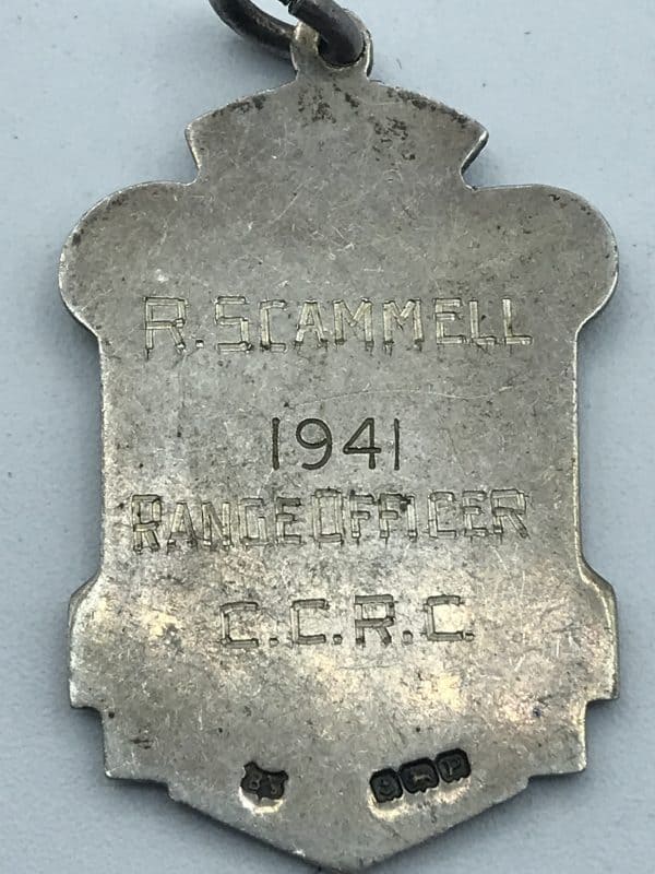 Sterling Silver Fob Medal Society of Rifle Miniature Clubs Wales & Monmouthshire - Image 4