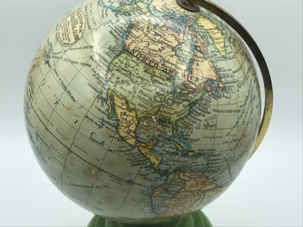 🌍 Art Deco Geographia Terrestrial Globe with Green Bakelite Base 🌍 - Image 5